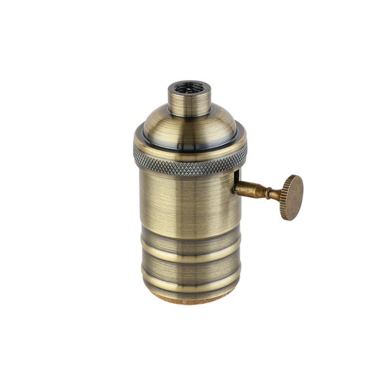PORTALAMPARA ALUMINIO VINTAGE CON PERILLA 