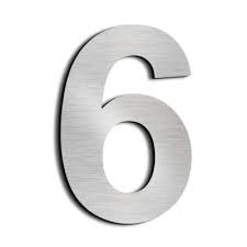 NUMEROS ACERO INOXIDABLE 16CM N° 6