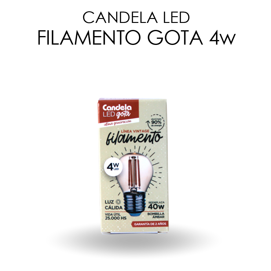 LED FILAMENTO GOTA 4W CANDELA