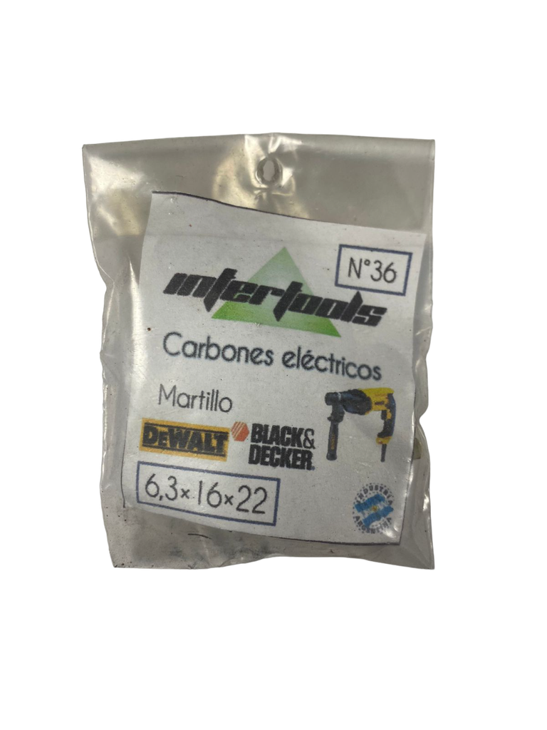 CARBON 6.3X16X22 MARTILLO DEWALT/B&D (36P)