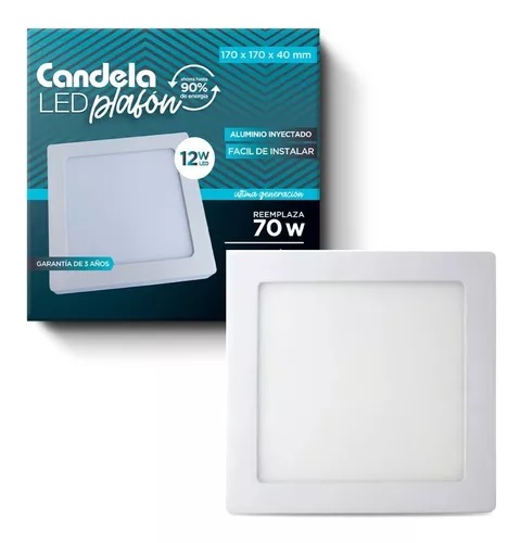 PLAFON CUADRADO BASE 12W CANDELA