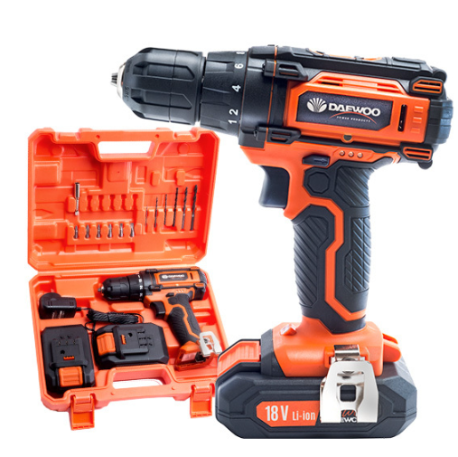 DAEWOO  TALADRO PERCUTOR CON ACCESORIOS 18V (DACD1800V2)