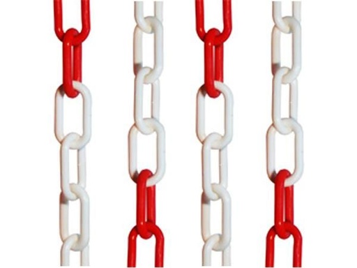 [48009] CADENA PLAST ROJA BLANCA BOLSA X 100MTS