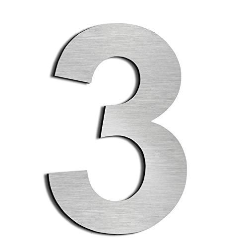 [9015] NUMEROS ACERO INOXIDABLE 16CM N° 3
