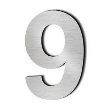 [9021] NUMEROS ACERO INOXIDABLE 16CM N° 9