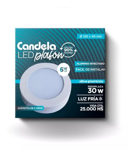 PLAFON LED REDONDO EMBUTIR 6W CANDELA