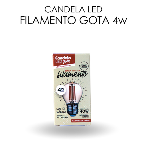 [64045] LED FILAMENTO GOTA 4W CANDELA