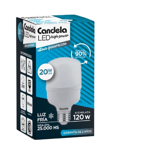 [64047] HIGH POWER CUERPO ALUMINIO 20W FRIA CANDELA