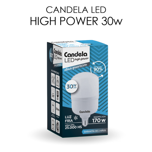 [64048] HIGH POWER CUERPO ALUMINIO 30W FRIA CANDELA