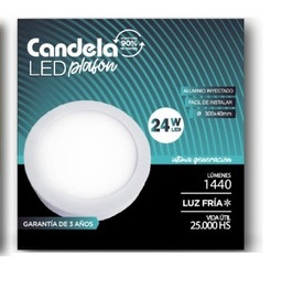 PLAFON REDONDO BASE 24W FRIO CANDELA