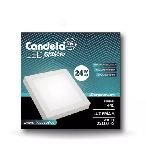 PLAFON LED CUADRADO EMBUTIR 24W CANDELA