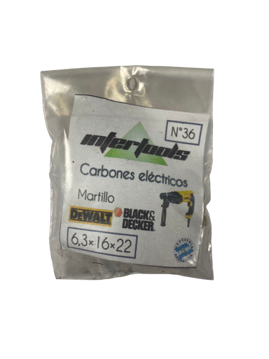 [67037] CARBON 6.3X16X22 MARTILLO DEWALT/B&D (36P)