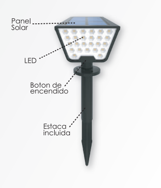 [64093] ESTACA SOLAR CUADRADA X 1 - 2W