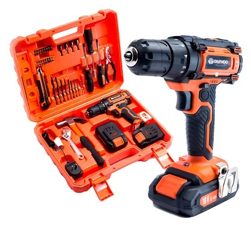 [72083] TALADRO PERCUTOR CON ACCESORIOS Y DOS BAT (DACD1800V2B)