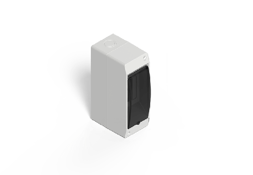 [75049] CAJA EXT. TM 4 BOCAS C/TAPA FUME-BLANCA