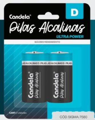 [64151] BATERIA ALCALINA D X2 UN CANDELA