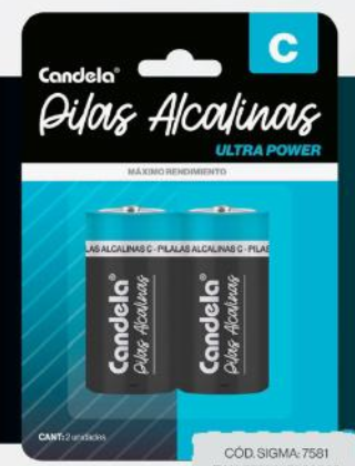 [64152] BATERIA ALCALINA C X2 UN CANDELA