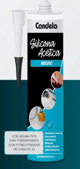 [64159] SILICONA ACETICA CANDELA 280G NEGRA