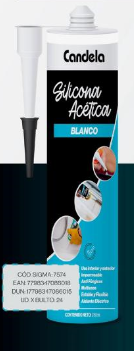 [64160] SILICONA ACETICA CANDELA 280G BLANCA