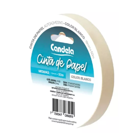 [64162] CINTA DE PAPEL CANDELA 12MM X 50M